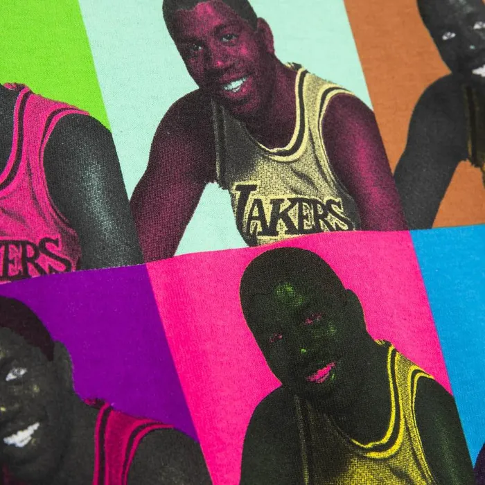 Mitchell and Ness Pop Art Tee Los Angeles Lakers Magic Johnson Men TShirts and Tops Mitchell and Ness Pop Art Tee Los Angeles Lakers Magic Johnson Men TShirts and Tops