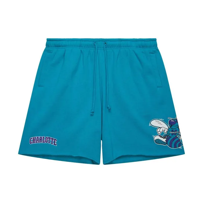 Mitchell and Ness Postgame Fleece Shorts Vintage Logo Charlotte Hornets Men Shorts Mitchell and Ness Postgame Fleece Shorts Vintage Logo Charlotte Hornets Men Shorts