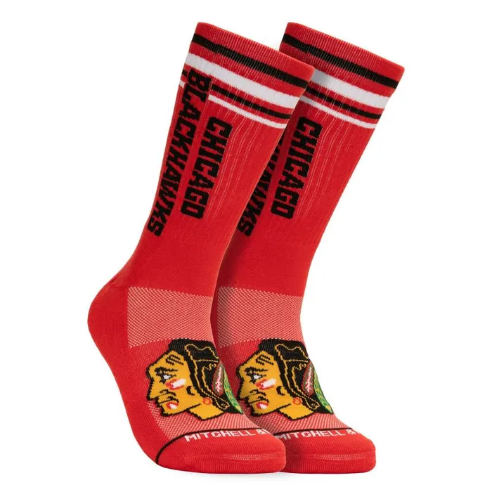 Mitchell and Ness Power Play Crew Socks Chicago Blackhawks Men Socks