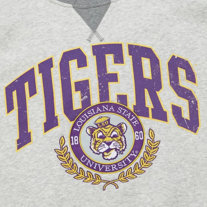 Mitchell and Ness Premium Fleece Crew Vintage Logo Louisiana State University Men Hoodies and Sweatshirts Mitchell and Ness Premium Fleece Crew Vintage Logo Louisiana State University Men Hoodies and Sweatshirts