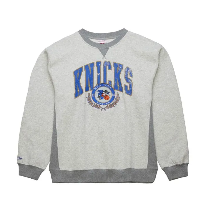 Mitchell and Ness Premium Fleece Crew Vintage Logo New York Knicks Men Hoodies and Sweatshirts Mitchell and Ness Premium Fleece Crew Vintage Logo New York Knicks Men Hoodies and Sweatshirts