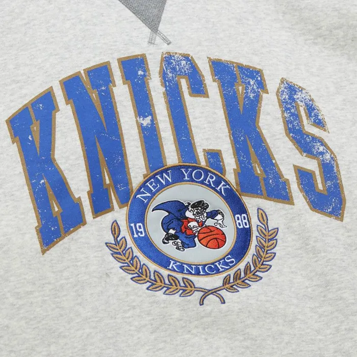 Mitchell and Ness Premium Fleece Crew Vintage Logo New York Knicks Men Hoodies and Sweatshirts Mitchell and Ness Premium Fleece Crew Vintage Logo New York Knicks Men Hoodies and Sweatshirts