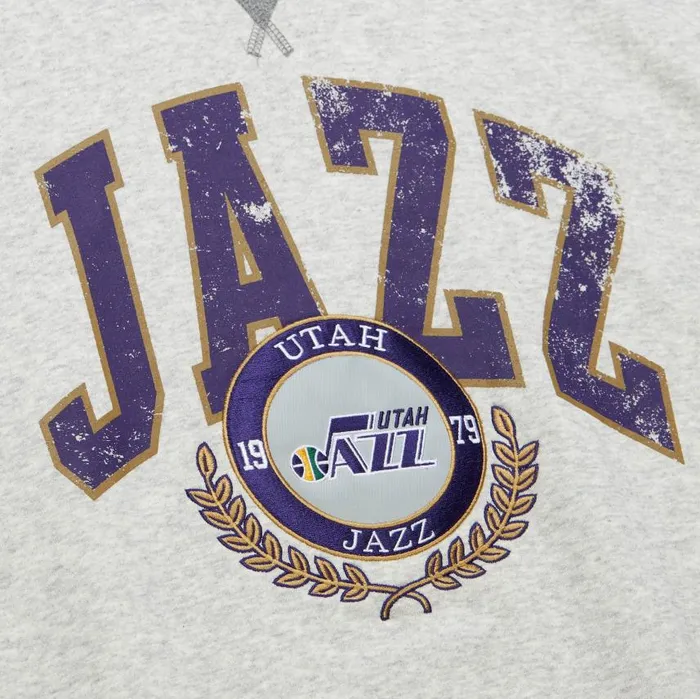 Mitchell and Ness Premium Fleece Crew Vintage Logo Utah Jazz Men Hoodies and Sweatshirts Mitchell and Ness Premium Fleece Crew Vintage Logo Utah Jazz Men Hoodies and Sweatshirts