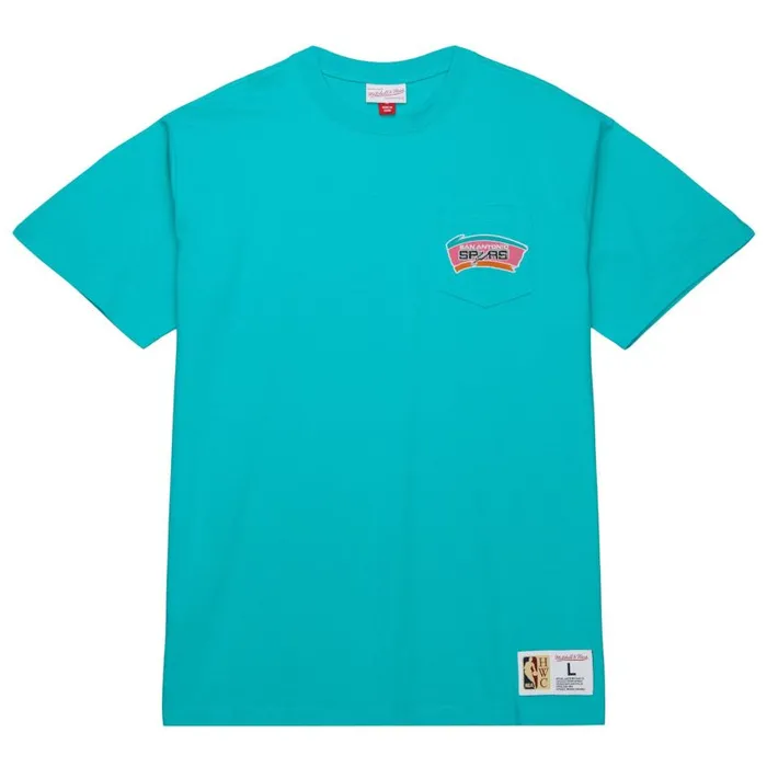 Mitchell and Ness Premium Pocket Tee San Antonio Spurs Men TShirts and Tops