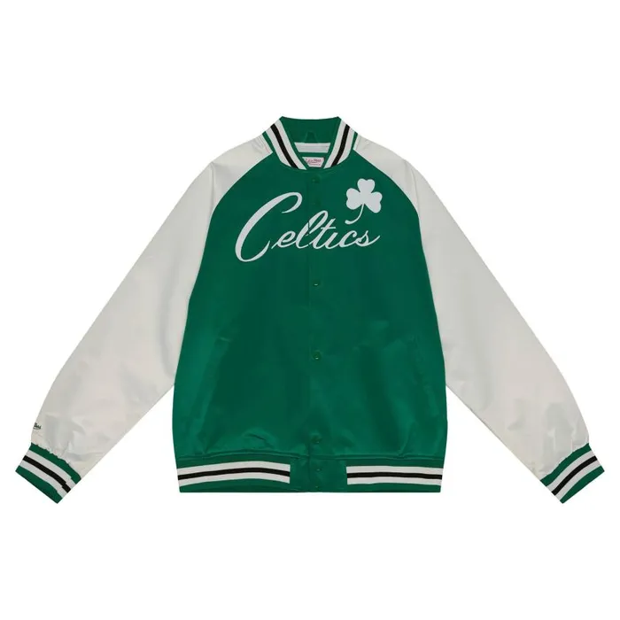 Mitchell and Ness Primetime Lightweight Satin Jacket Boston Celtics Men Jackets and Outerwear Mitchell and Ness Primetime Lightweight Satin Jacket Boston Celtics Men Jackets and Outerwear