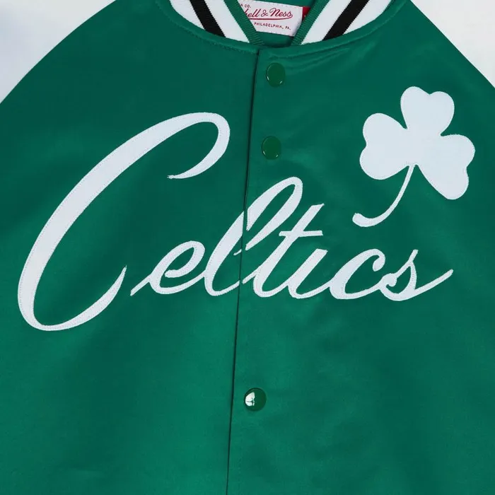 Mitchell and Ness Primetime Lightweight Satin Jacket Boston Celtics Men Jackets and Outerwear Mitchell and Ness Primetime Lightweight Satin Jacket Boston Celtics Men Jackets and Outerwear