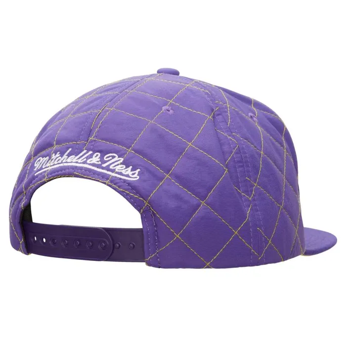 Mitchell and Ness Quilted Taslan Snapback Los Angeles Lakers Men Hats and Headwear Mitchell and Ness Quilted Taslan Snapback Los Angeles Lakers Men Hats and Headwear