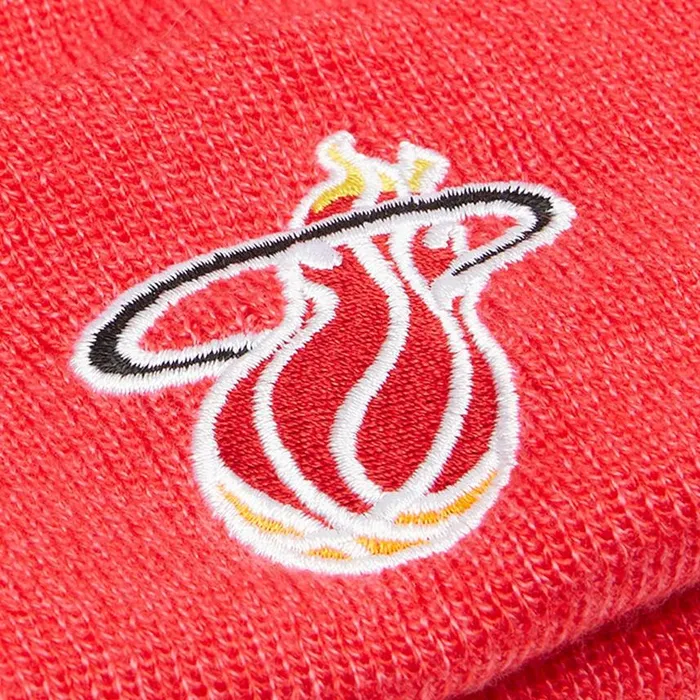 Mitchell and Ness Reload 20 Pom Knit Beanie Miami Heat Men Hats and Headwear Mitchell and Ness Reload 20 Pom Knit Beanie Miami Heat Men Hats and Headwear