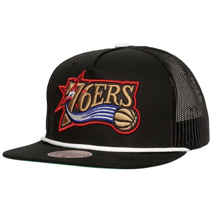 Mitchell and Ness Roper Trucker HWC Philadelphia 76ers Men Hats and Headwear