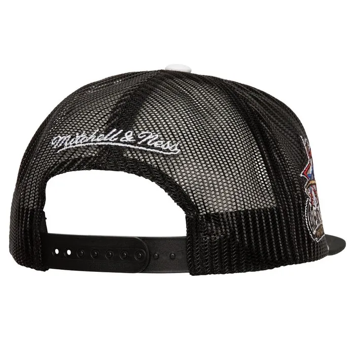Mitchell and Ness Roper Trucker HWC Philadelphia 76ers Men Hats and Headwear Mitchell and Ness Roper Trucker HWC Philadelphia 76ers Men Hats and Headwear