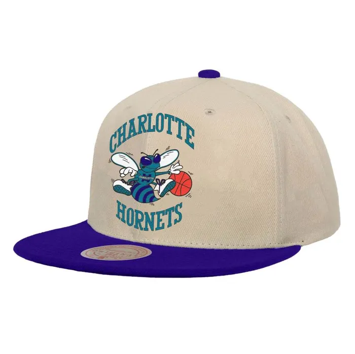 Mitchell and Ness Sail 2 Tone Snapback HWC Charlotte Hornets Men Hats and Headwear Mitchell and Ness Sail 2 Tone Snapback HWC Charlotte Hornets Men Hats and Headwear
