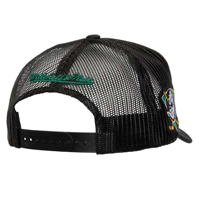 Mitchell and Ness Script Trucker Vntg Anaheim Ducks Men Hats and Headwear Mitchell and Ness Script Trucker Vntg Anaheim Ducks Men Hats and Headwear