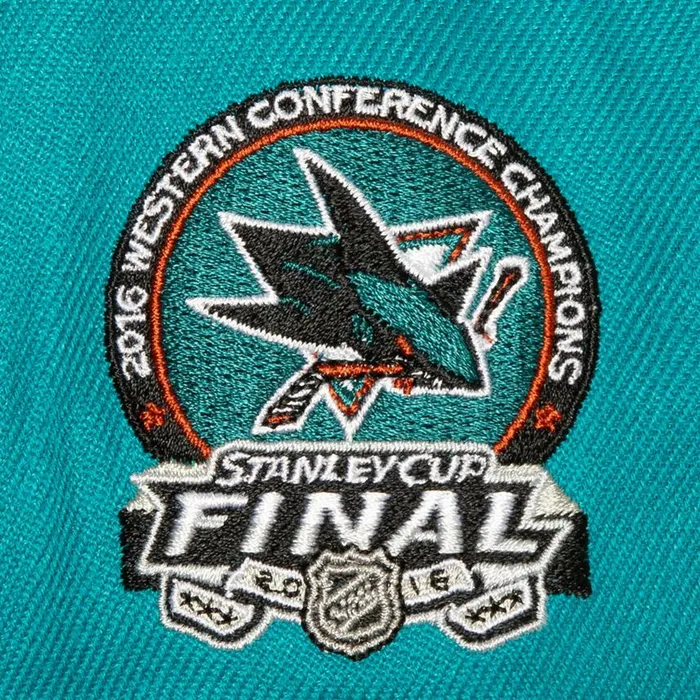 Mitchell and Ness Side Patch Fitted San Jose Sharks Men Hats and Headwear Mitchell and Ness Side Patch Fitted San Jose Sharks Men Hats and Headwear