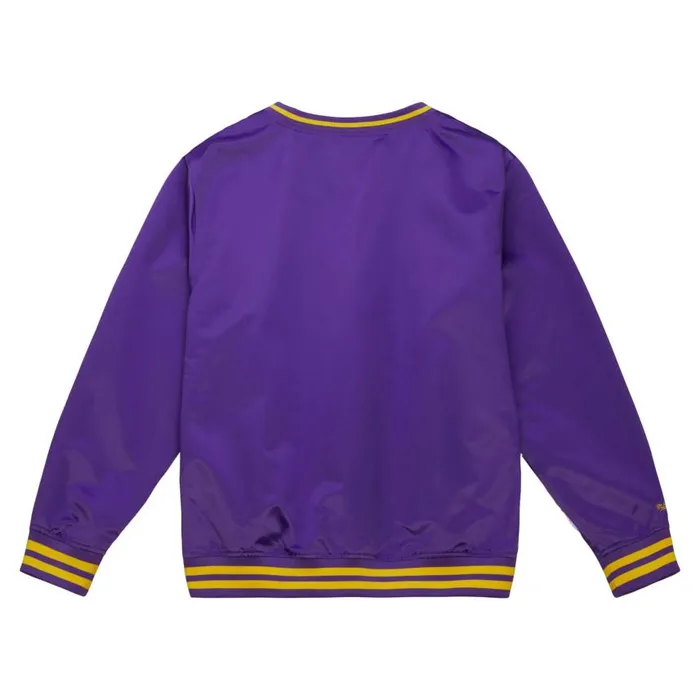 Mitchell and Ness Sideline Pullover Satin Jacket Louisiana State University Men Jackets and Outerwear Mitchell and Ness Sideline Pullover Satin Jacket Louisiana State University Men Jackets and Outerwear