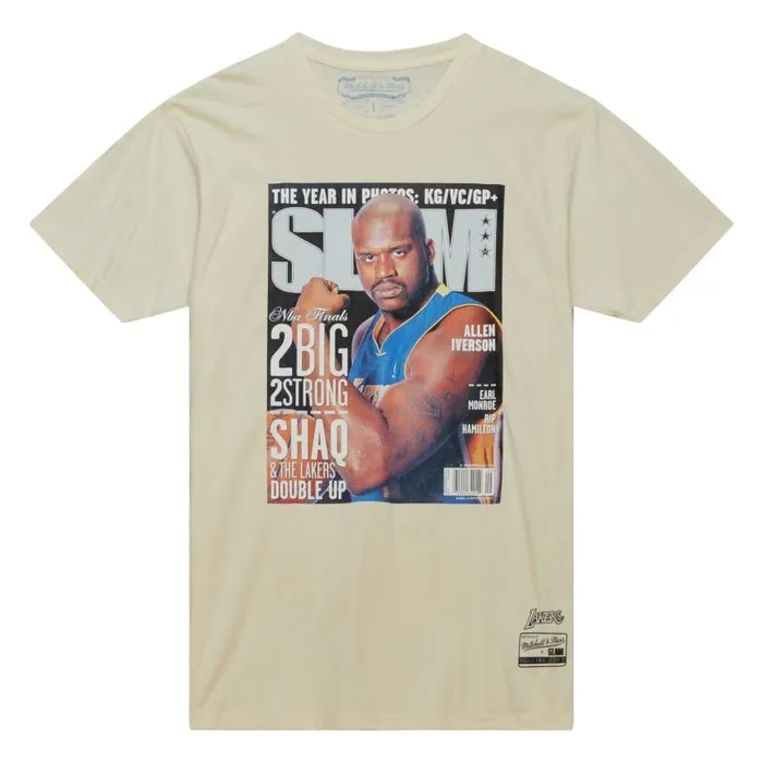 Mitchell and Ness Slam Cover Los Angeles Lakers Shaquille O039Neal Men TShirts and Tops Mitchell and Ness Slam Cover Los Angeles Lakers Shaquille O039Neal Men TShirts and Tops