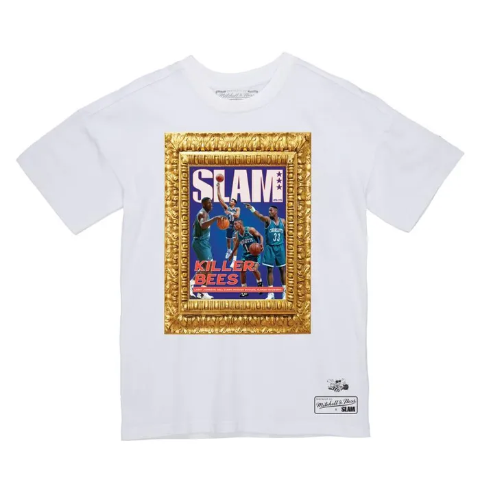 Mitchell and Ness SLAM Frame Tee Charlotte Hornets Men TShirts and Tops