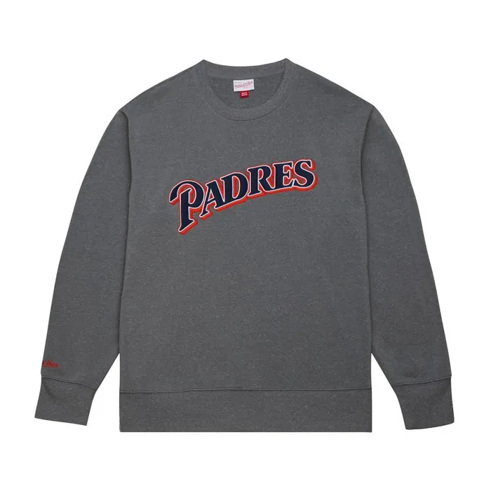 Mitchell and Ness Snow Washed Fleece Crew San Diego Padres Men Hoodies and Sweatshirts Mitchell and Ness Snow Washed Fleece Crew San Diego Padres Men Hoodies and Sweatshirts