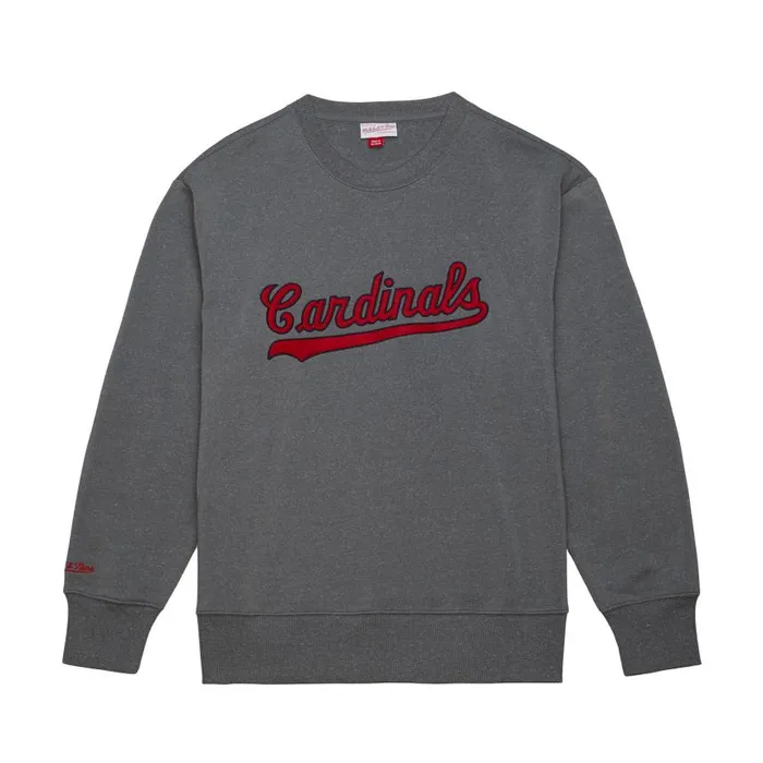 Mitchell and Ness Snow Washed Fleece Crew St Louis Cardinals Men Hoodies and Sweatshirts Mitchell and Ness Snow Washed Fleece Crew St Louis Cardinals Men Hoodies and Sweatshirts