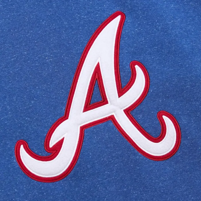 Mitchell and Ness Snow Washed Fleece Crew Vintage Logo Atlanta Braves Men Hoodies and Sweatshirts Mitchell and Ness Snow Washed Fleece Crew Vintage Logo Atlanta Braves Men Hoodies and Sweatshirts