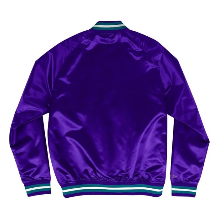 Mitchell and Ness Special Script Lightweight Satin Jacket Utah Jazz Men Jackets and Outerwear Mitchell and Ness Special Script Lightweight Satin Jacket Utah Jazz Men Jackets and Outerwear
