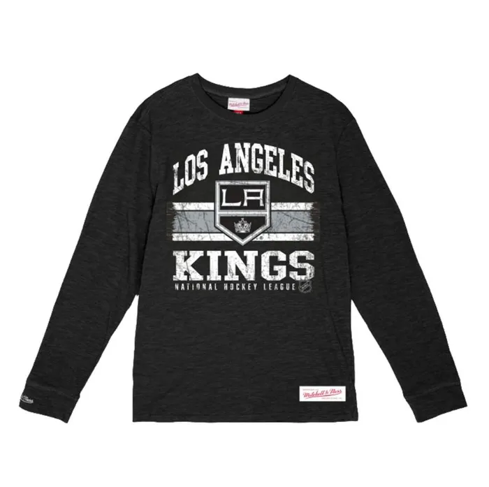 Mitchell and Ness Striped Logo Lockup Slub LS Tee Los Angeles Kings Men TShirts and Tops Mitchell and Ness Striped Logo Lockup Slub LS Tee Los Angeles Kings Men TShirts and Tops
