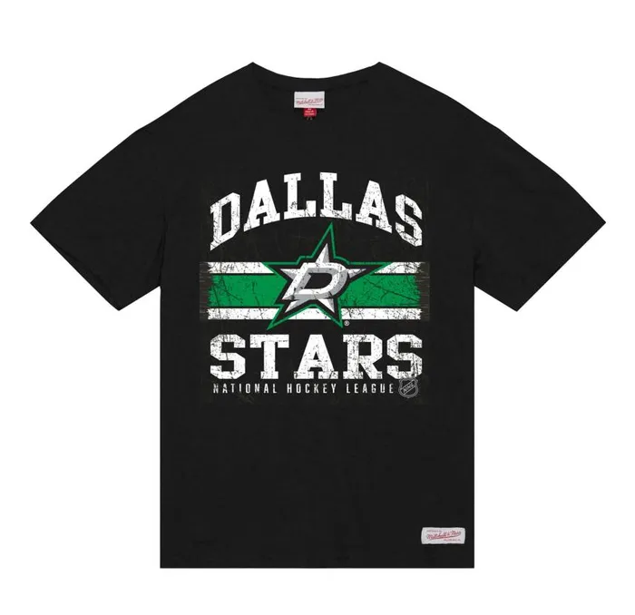 Mitchell and Ness Striped Logo Lockup Slub SS Tee Dallas Stars Men TShirts and Tops Mitchell and Ness Striped Logo Lockup Slub SS Tee Dallas Stars Men TShirts and Tops