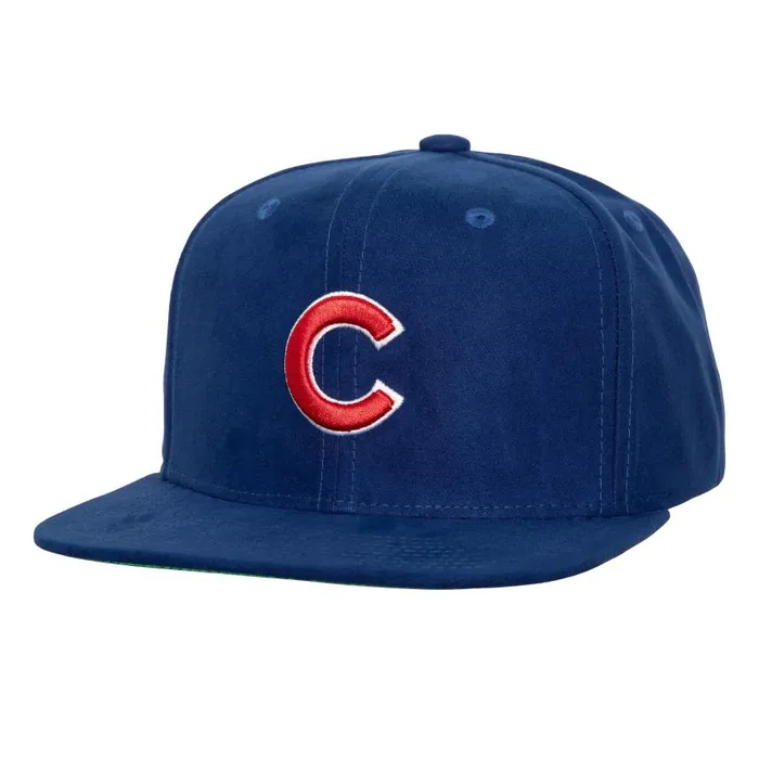 Mitchell and Ness Sweet Suede Snapback Chicago Cubs Men Hats and Headwear