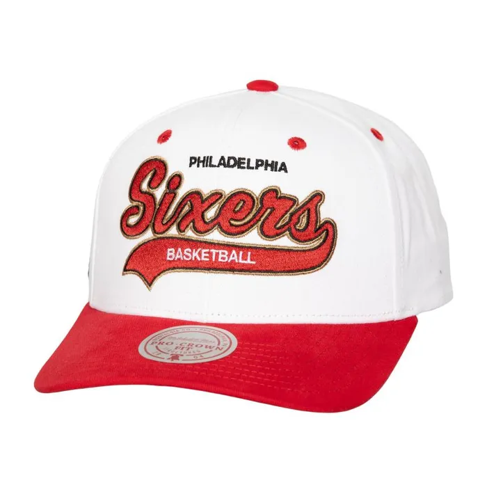 Mitchell and Ness Tail Sweep Pro Snapback HWC Philadelphia 76ers Men Hats and Headwear