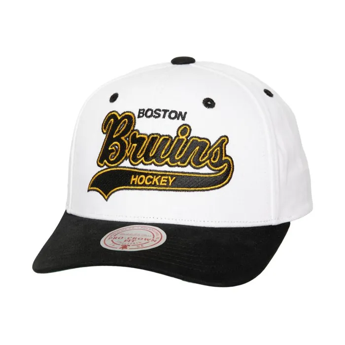 Mitchell and Ness Tail Sweep Pro Snapback Vntg Boston Bruins Men Hats and Headwear Mitchell and Ness Tail Sweep Pro Snapback Vntg Boston Bruins Men Hats and Headwear