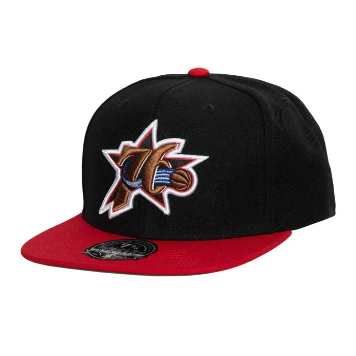 Mitchell and Ness Team 2 Tone 20 Fitted HWC Philadelphia 76ers Men Hats and Headwear Mitchell and Ness Team 2 Tone 20 Fitted HWC Philadelphia 76ers Men Hats and Headwear