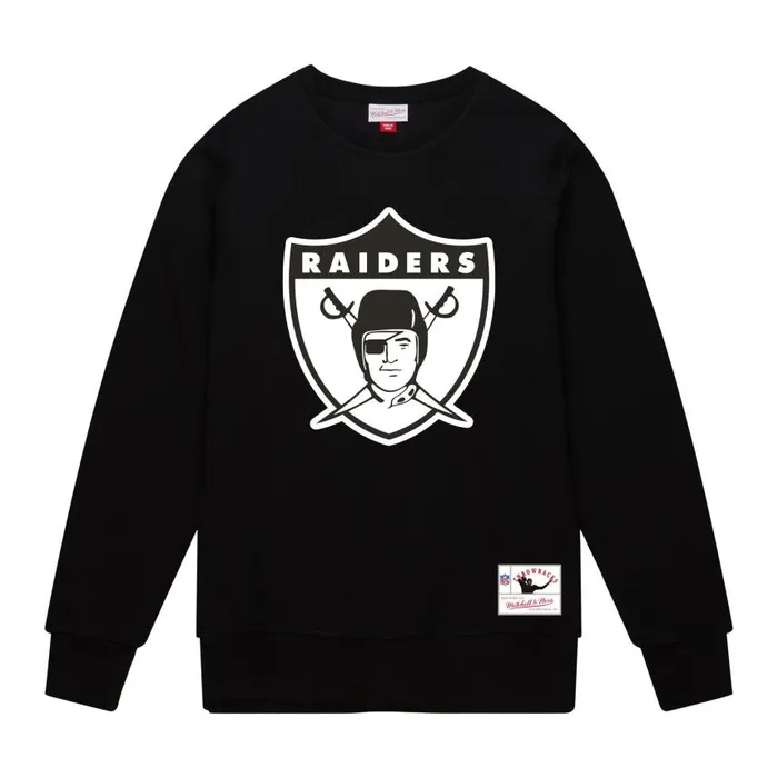 Mitchell and Ness Team Basic 1 Crew Oakland Raiders Men Hoodies and Sweatshirts Mitchell and Ness Team Basic 1 Crew Oakland Raiders Men Hoodies and Sweatshirts