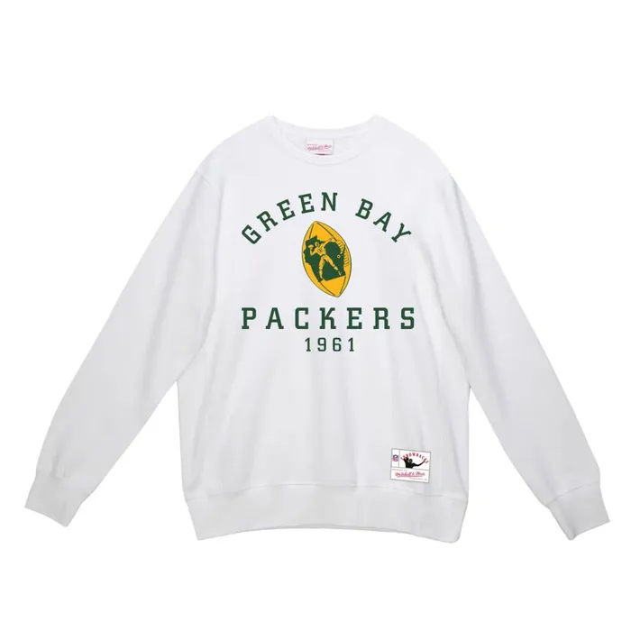 Mitchell and Ness Team Basic 3 Crew Green Bay Packers Men Hoodies and Sweatshirts Mitchell and Ness Team Basic 3 Crew Green Bay Packers Men Hoodies and Sweatshirts