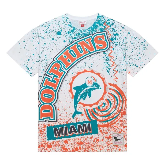 Mitchell and Ness Team Burst Sublimated SS Tee Miami Dolphins Men TShirts and Tops Mitchell and Ness Team Burst Sublimated SS Tee Miami Dolphins Men TShirts and Tops