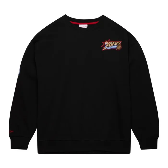 Mitchell and Ness Team First Satin Fleece Crew Philadelphia 76ers Men Hoodies and Sweatshirts Mitchell and Ness Team First Satin Fleece Crew Philadelphia 76ers Men Hoodies and Sweatshirts