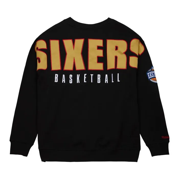 Mitchell and Ness Team First Satin Fleece Crew Philadelphia 76ers Men Hoodies and Sweatshirts Mitchell and Ness Team First Satin Fleece Crew Philadelphia 76ers Men Hoodies and Sweatshirts