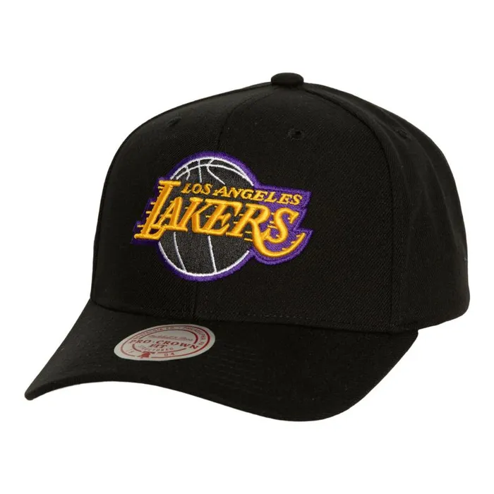 Mitchell and Ness Team Flip Pro Snapback Los Angeles Lakers Men Hats and Headwear Mitchell and Ness Team Flip Pro Snapback Los Angeles Lakers Men Hats and Headwear