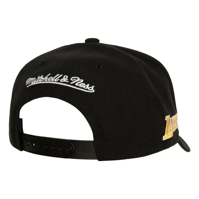 Mitchell and Ness Team Flip Pro Snapback Los Angeles Lakers Men Hats and Headwear Mitchell and Ness Team Flip Pro Snapback Los Angeles Lakers Men Hats and Headwear