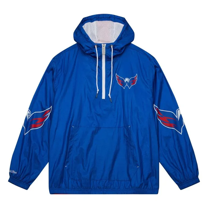 Mitchell and Ness Team OG 20 Anorak Windbreaker Washington Capitals Men Jackets and Outerwear Mitchell and Ness Team OG 20 Anorak Windbreaker Washington Capitals Men Jackets and Outerwear