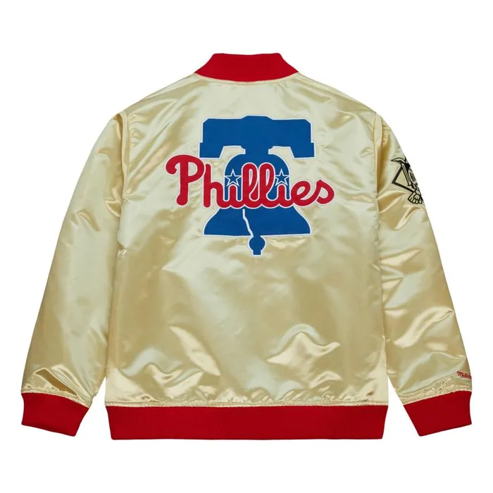 Mitchell and Ness Team OG 20 Lightweight Satin Jacket Current Logo Philadelphia Phillies Men Jackets and Outerwear Mitchell and Ness Team OG 20 Lightweight Satin Jacket Current Logo Philadelphia Phillies Men Jackets and Outerwear
