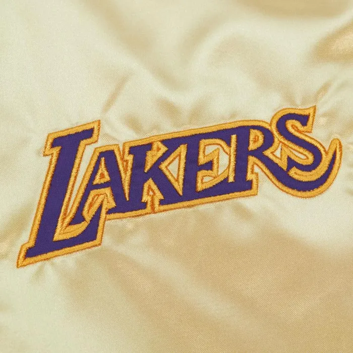Mitchell and Ness Team OG 20 Lightweight Satin Jacket Vintage Logo Los Angeles Lakers Men Jackets and Outerwear Mitchell and Ness Team OG 20 Lightweight Satin Jacket Vintage Logo Los Angeles Lakers Men Jackets and Outerwear