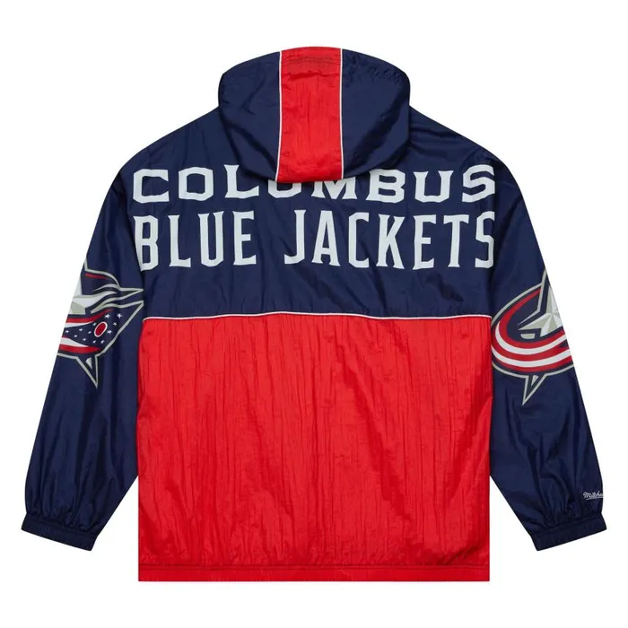 Mitchell and Ness Team OG Anorak Windbreaker Columbus Blue Jackets Men Jackets and Outerwear Mitchell and Ness Team OG Anorak Windbreaker Columbus Blue Jackets Men Jackets and Outerwear