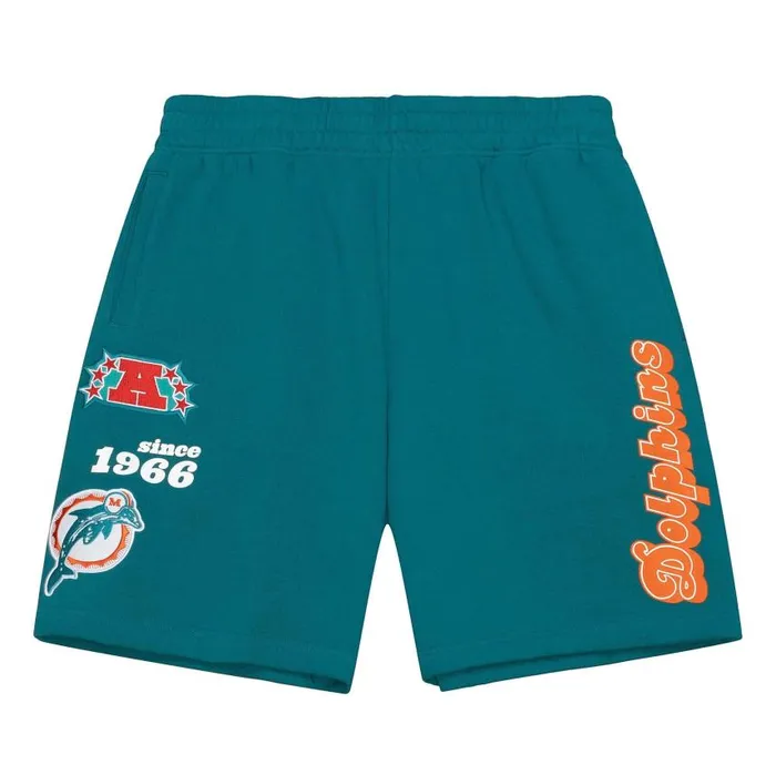 Mitchell and Ness Team Origins Fleece Short Miami Dolphins Men Shorts
