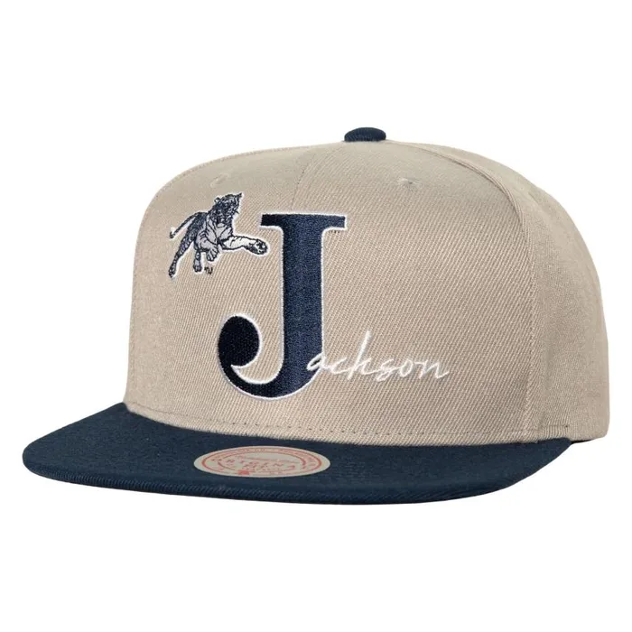 Mitchell and Ness Top Letter Snapback Jackson State University Men Hats and Headwear Mitchell and Ness Top Letter Snapback Jackson State University Men Hats and Headwear