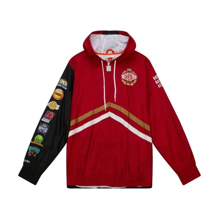 Mitchell and Ness Undeniable Full Zip Windbreaker All Star West Men Jackets and Outerwear Mitchell and Ness Undeniable Full Zip Windbreaker All Star West Men Jackets and Outerwear