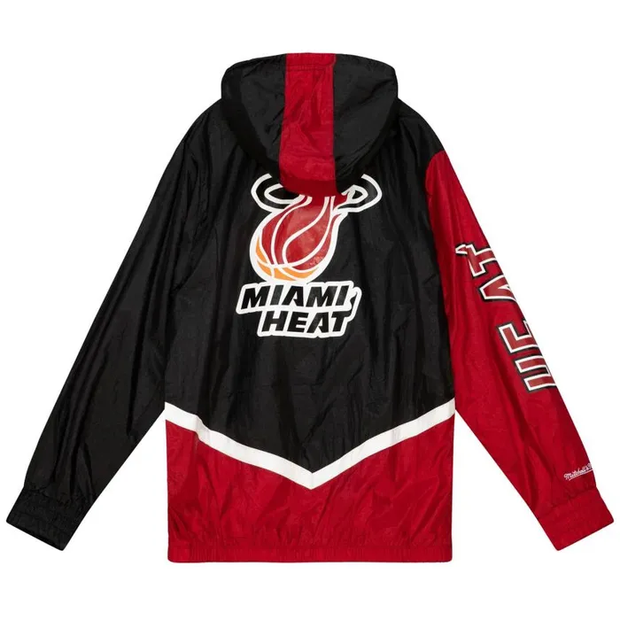 Mitchell and Ness Undeniable Full Zip Windbreaker Miami Heat Men Jackets and Outerwear Mitchell and Ness Undeniable Full Zip Windbreaker Miami Heat Men Jackets and Outerwear