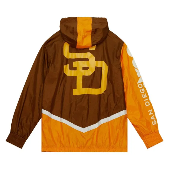 Mitchell and Ness Undeniable Full Zip Windbreaker San Diego Padres Men Jackets and Outerwear Mitchell and Ness Undeniable Full Zip Windbreaker San Diego Padres Men Jackets and Outerwear