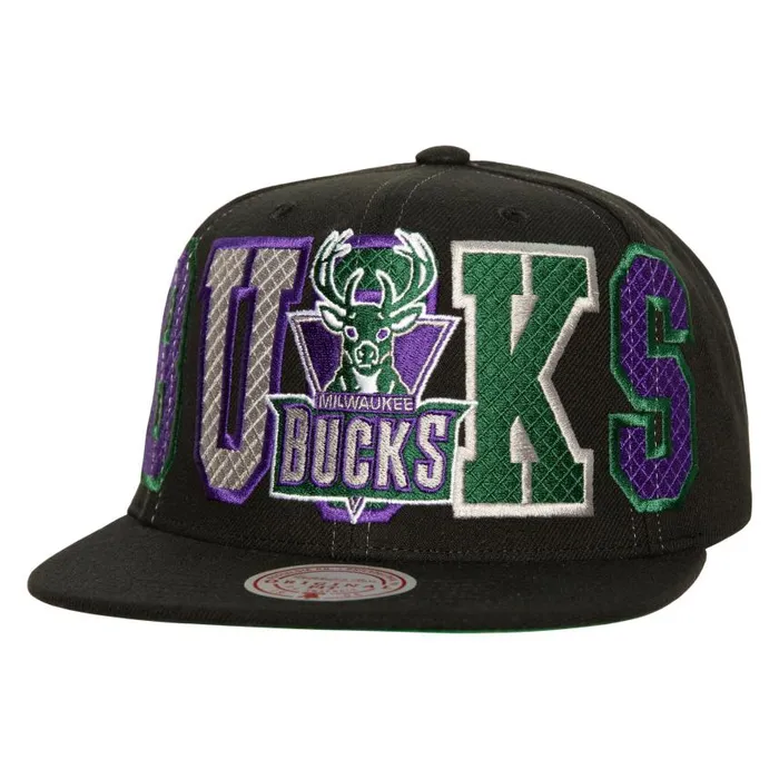 Mitchell and Ness Varsity Bust Snapback HWC Milwaukee Bucks Men Hats and Headwear Mitchell and Ness Varsity Bust Snapback HWC Milwaukee Bucks Men Hats and Headwear