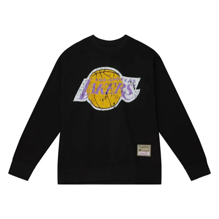 Mitchell and Ness Vintage Big Logo Crew Los Angeles Lakers Men Hoodies and Sweatshirts Mitchell and Ness Vintage Big Logo Crew Los Angeles Lakers Men Hoodies and Sweatshirts