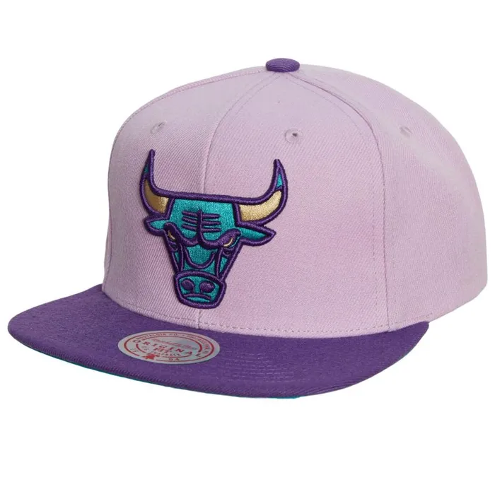 Mitchell and Ness Violet Views Snapback Chicago Bulls Men Hats and Headwear