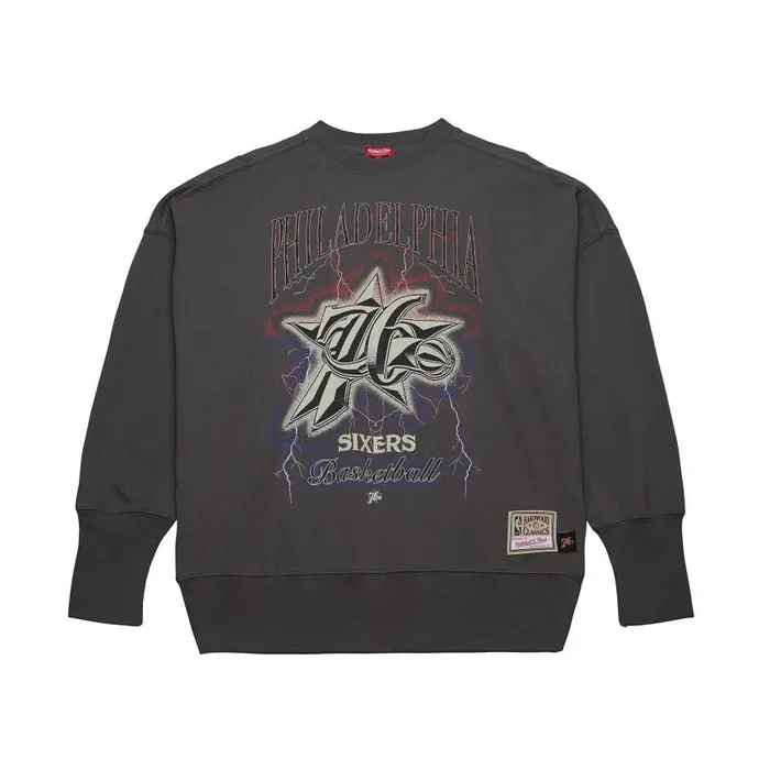 Mitchell and Ness Women039s Logo Lightweight Crew 40 Philadelphia 76ers Women Hoodies and Sweatshirts Mitchell and Ness Women039s Logo Lightweight Crew 40 Philadelphia 76ers Women Hoodies and Sweatshirts